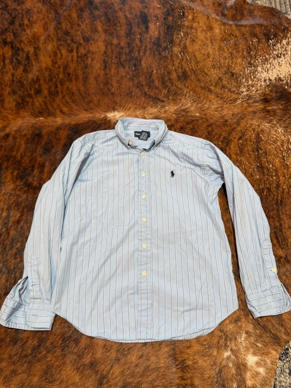 Ralph Lauren Youth Big Kids Button Up striped Medium (12-14) Preppy Casual